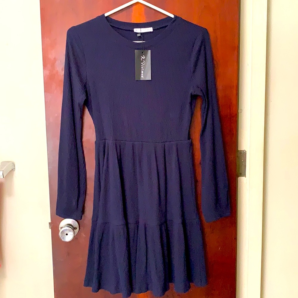 Navy blue swing dress